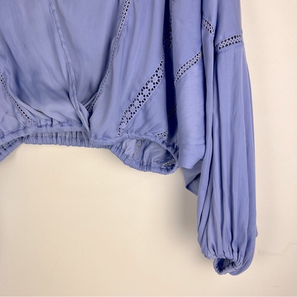 Free People | Billowy Boho Balloon Sleeve Weekend Love Top Periwinkle | M - Picture 8 of 14